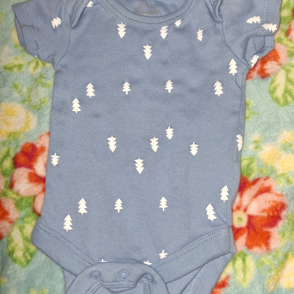 Blue Tree Print Kids One Piece